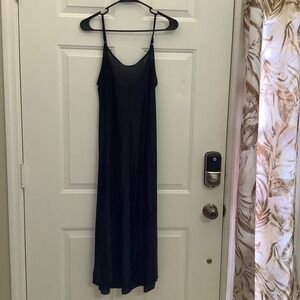 Black Camisole Long Slip Dress Small